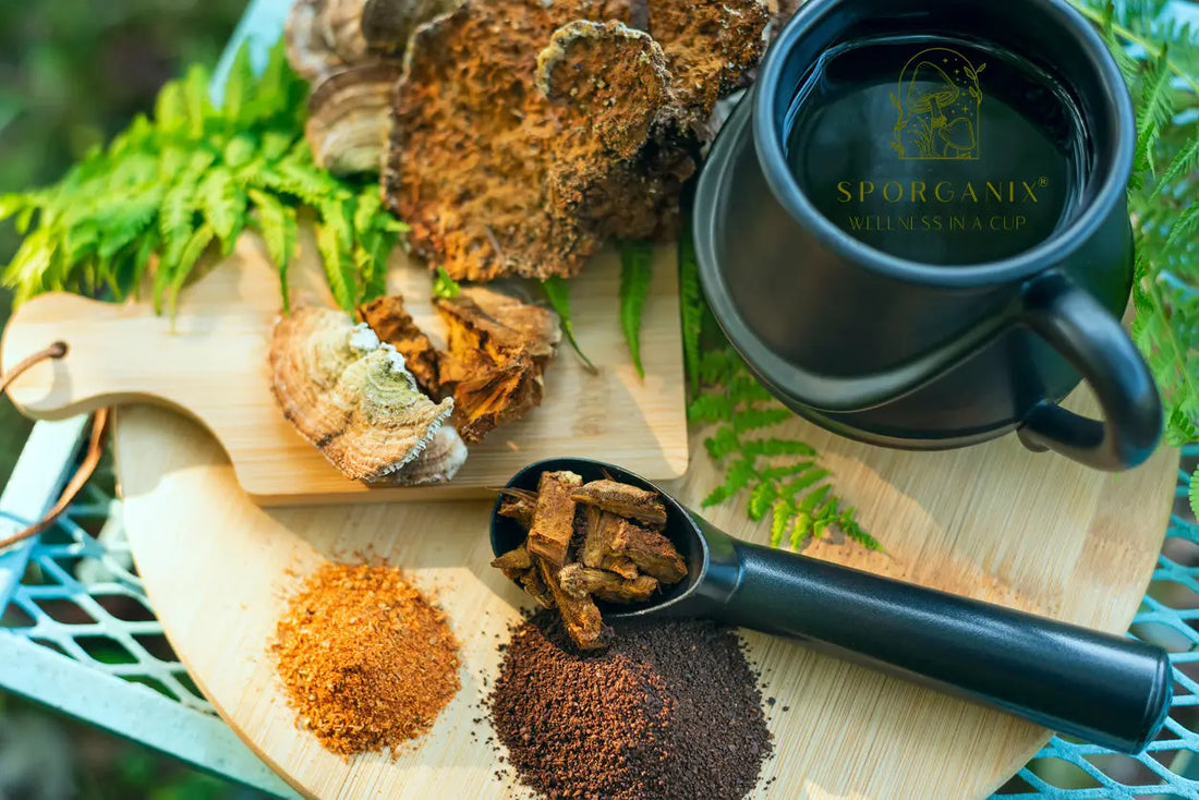 Sporganix mushroom coffee with fruiting body functional mushrooms